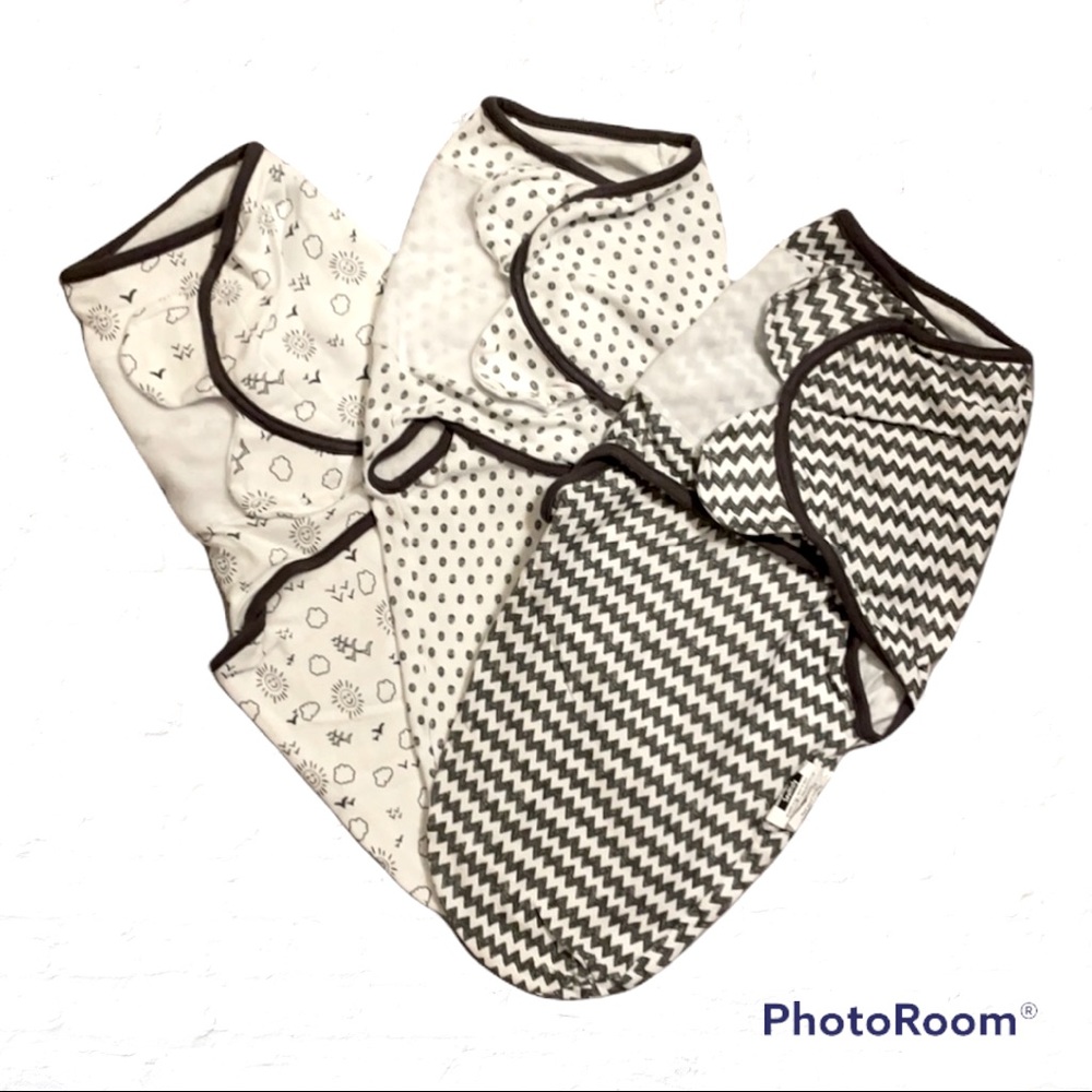 Set of three Velcro swaddles